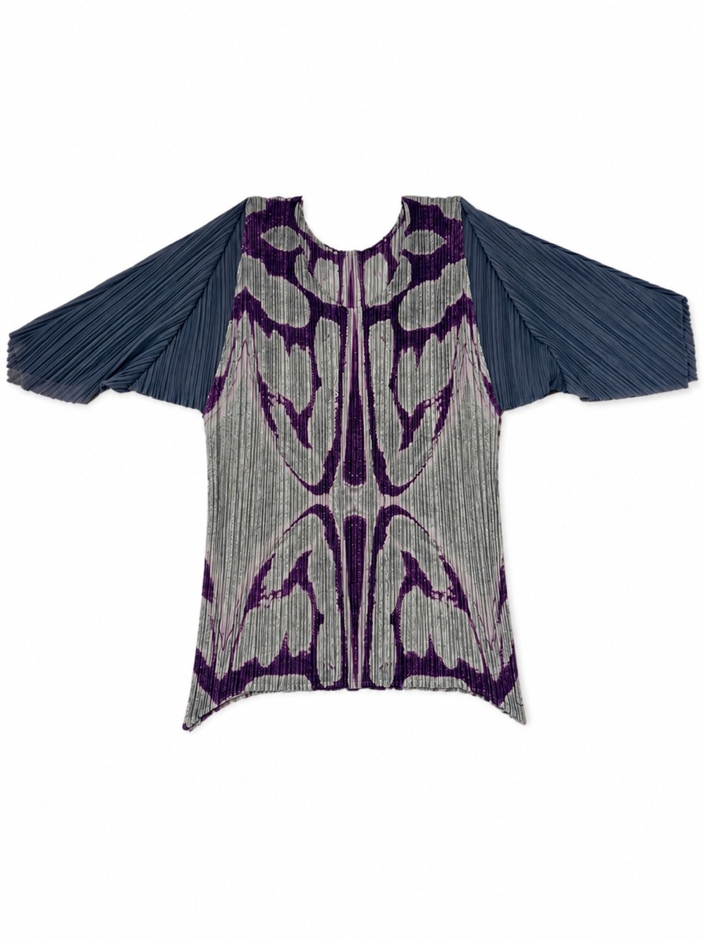 Issey Miyake Purple & Gray Pleats Please Top